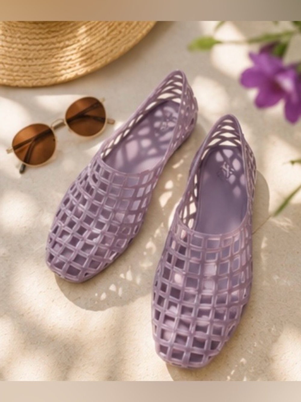 Giani Bernini Jelly Woven Flats Lilac Slip On Shoes 9M